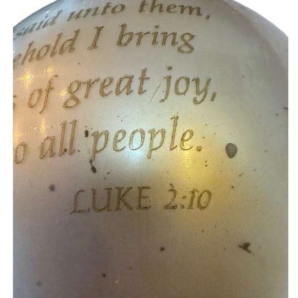 Hallmark Keepsake 1974 Christmas Glass Ornament Raphael Cherub w/ Bible Verse - Picture 4 of 5